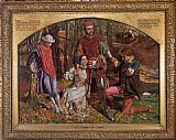 William Holman Hunt Paintings - Valentine Rescuing Sylvia from Proteus by William Holman Hunt